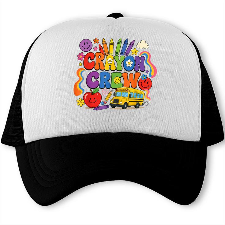 Crayon Crew Cute Back To School Vibes Student Trucker Cap