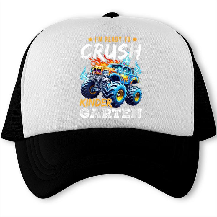 Crush Kindergarten Monster Truck Back To School Boys Trucker Cap
