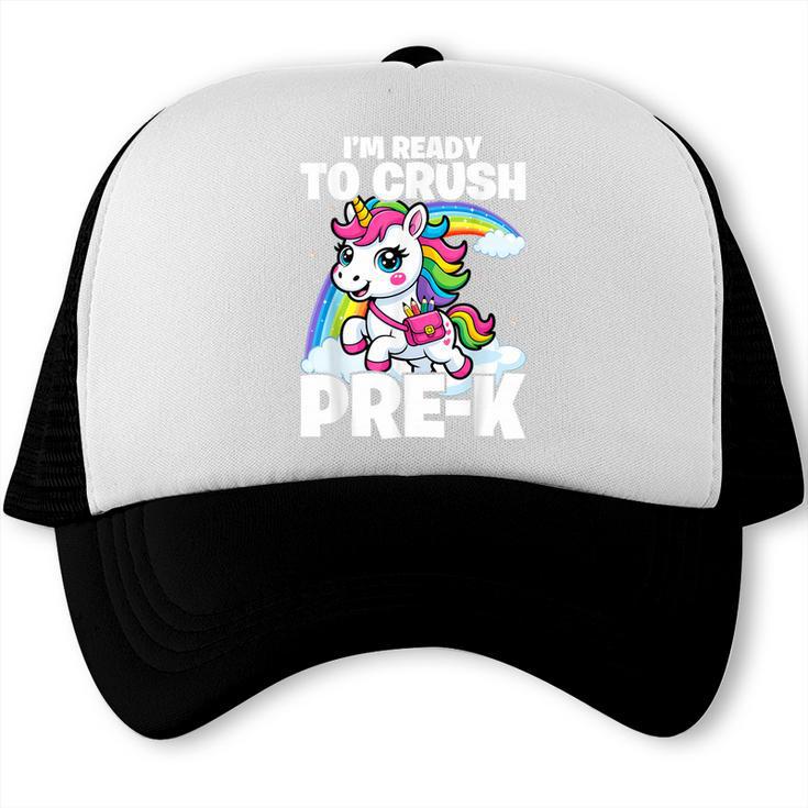Crush Pre-K Girls Back To School Unicorn First Day Preschool Trucker Cap