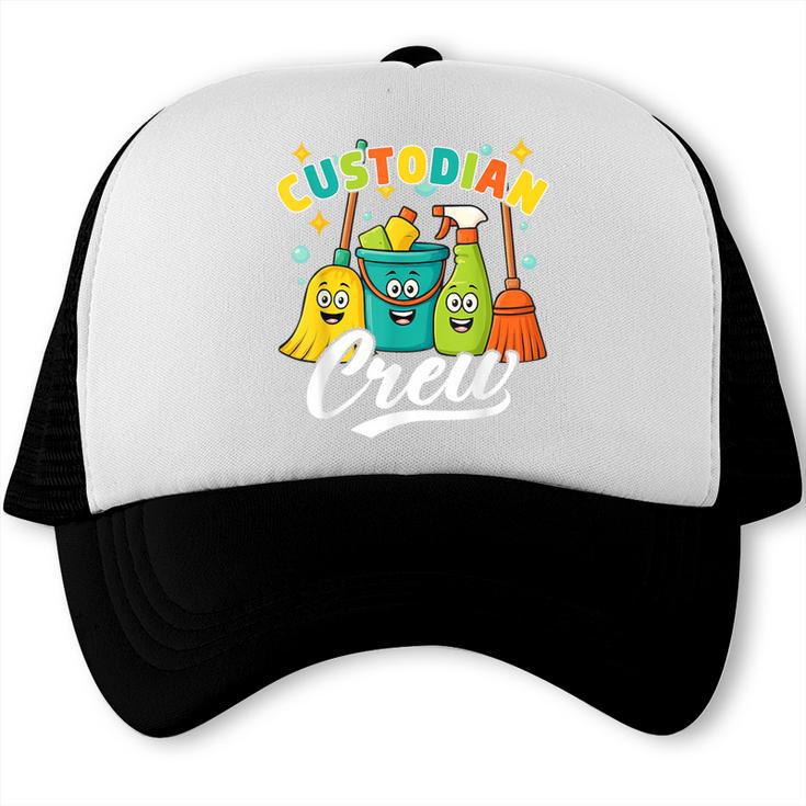 Custodial Crew Back To School Custodial Staff Trucker Cap