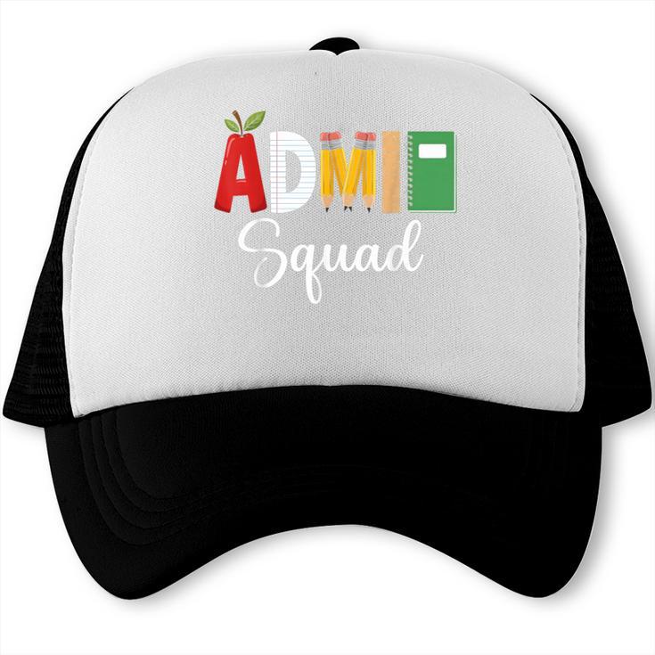 Cute Admin Squad Crew Team Back To School Office Staff Team Trucker Cap