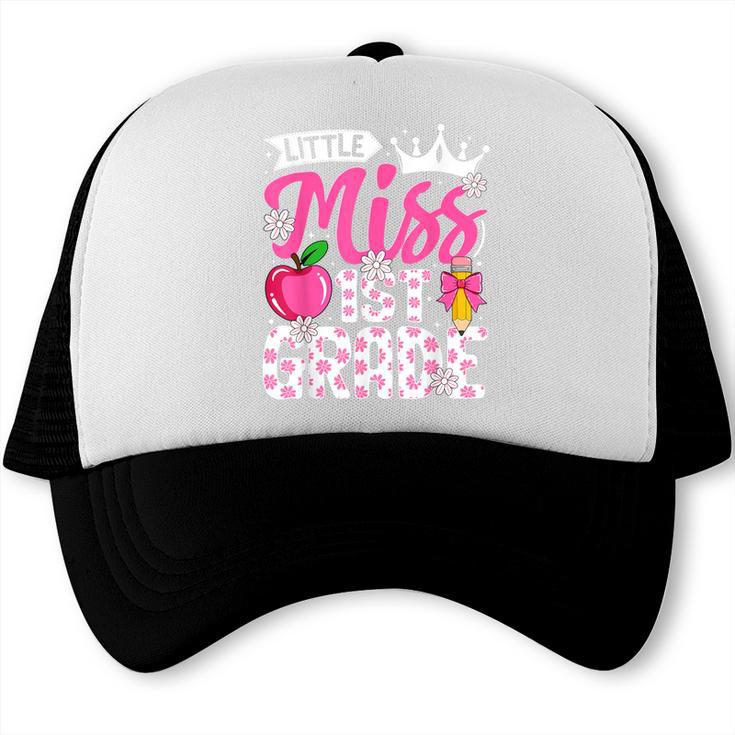 Cute Back To School 1st Grade Girls Kids First Day Of School Trucker Cap