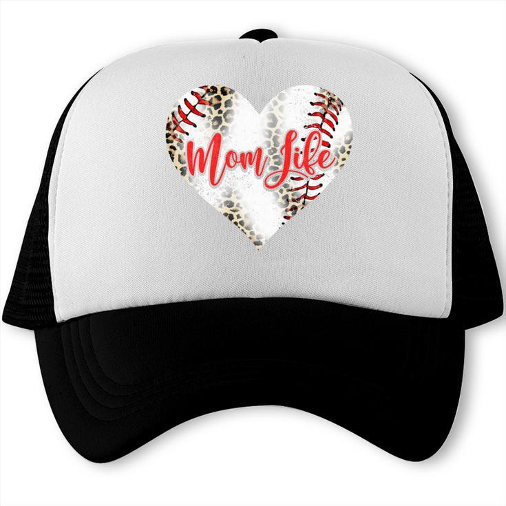 Cute Baseball Mom Heart Mother's Day Sport Mama Mom Life Trucker Cap