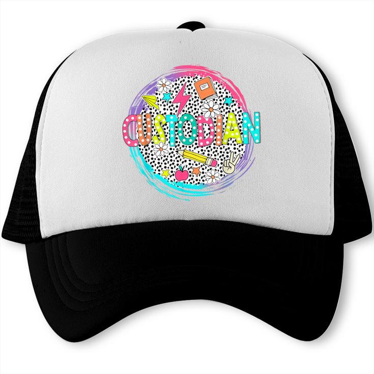 Cute Custodian Shirt First Day Of School Back To School Gift Trucker Cap Cute Custodian Shirt First Day Of School Back To School Gift Trucker Cap