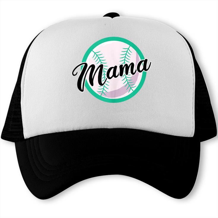 Cute Mama Script Font On Baseball Mom Trucker Cap