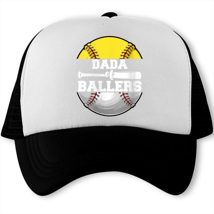 Dada Of Ballers Softball Baseball Dad Trucker Cap
