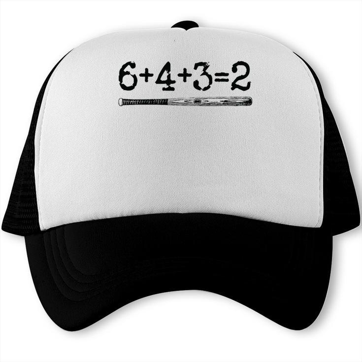 Double Play 6 4 3 2 Vintage Baseball Math Softball Player Premium Tri-Blend Trucker Cap