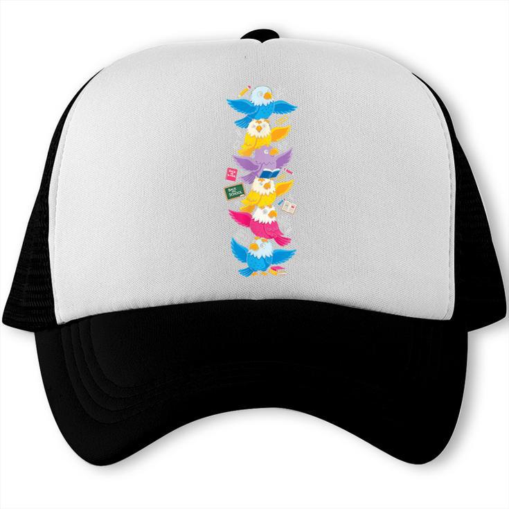 Eagle Colorful Rainbow Back To School Kids Boys Girls Trucker Cap