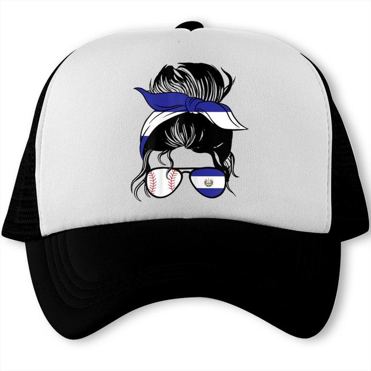 El Salvador Baseball Mom Salvador Baseball Girl Trucker Cap