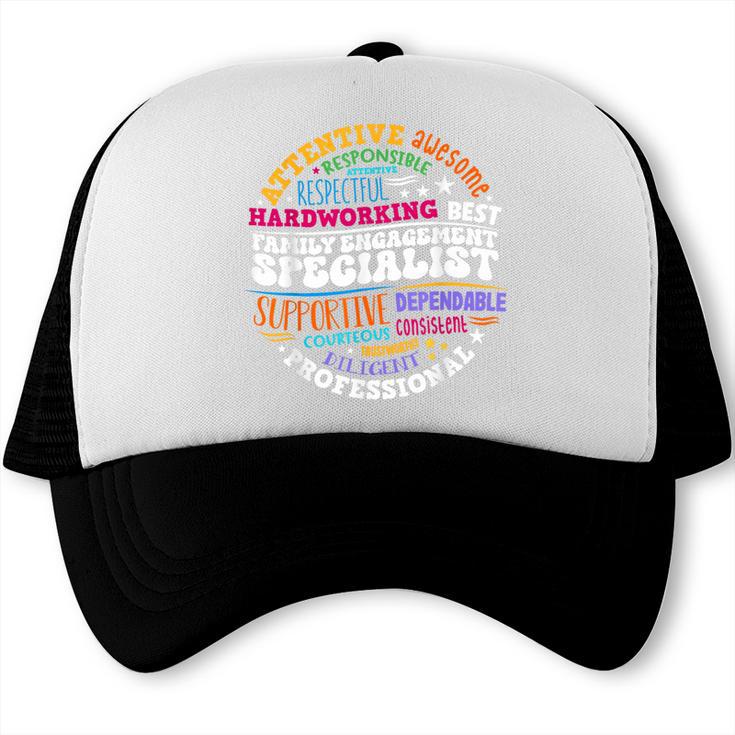 Family Engagement Specialist Appreciation Back To School Trucker Cap