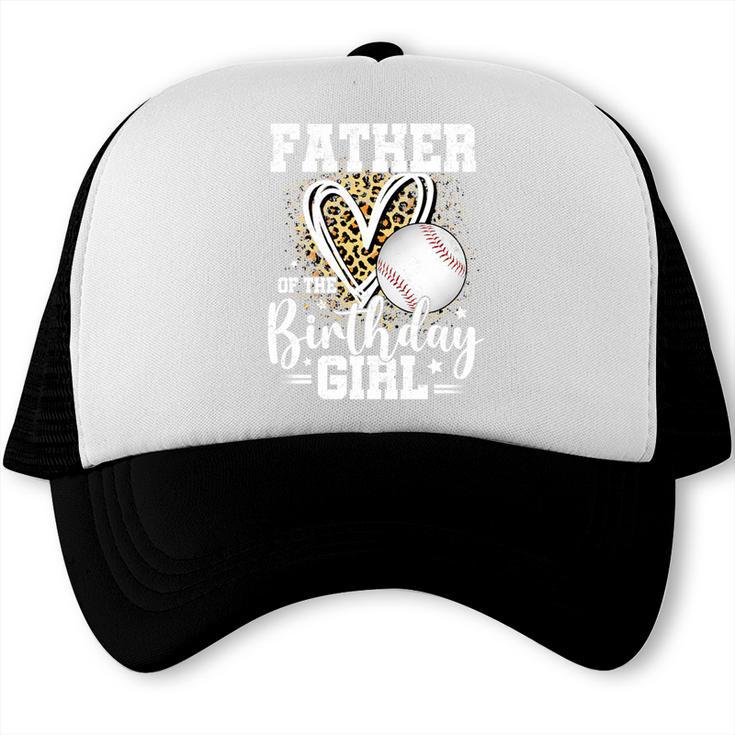 Father Of The Birthday Girl Baseball Dad Leopard Heart Premium Tri-Blend Trucker Cap Father Of The Birthday Girl Baseball Dad Leopard Heart Premium Tri-Blend Trucker Cap
