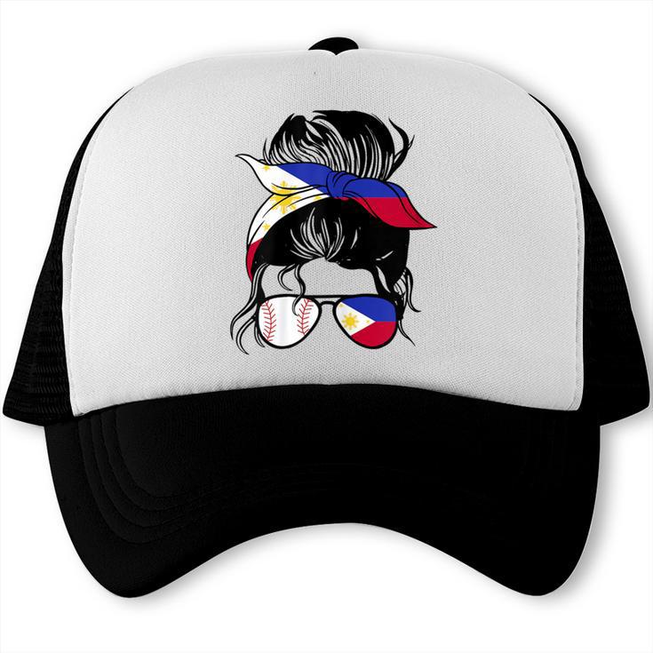 Filipina Baseball Mom Philippines Flag Baseball Girl Trucker Cap Filipina Baseball Mom Philippines Flag Baseball Girl Trucker Cap