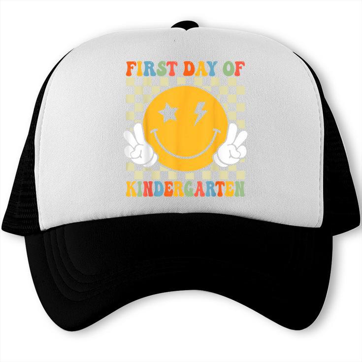 First Day Of Kindergarten Retro Back To School Girls Kids Trucker Cap