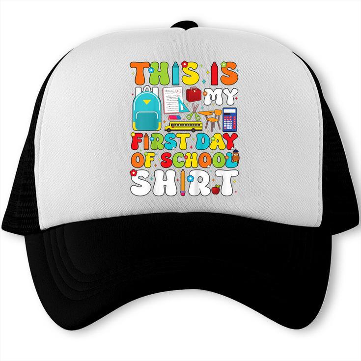 First Day Of School Shirt Boys Girls Back To School Trucker Cap