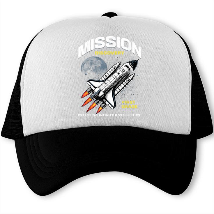First Grade Back To School Space Rocket Astronaut Trucker Cap