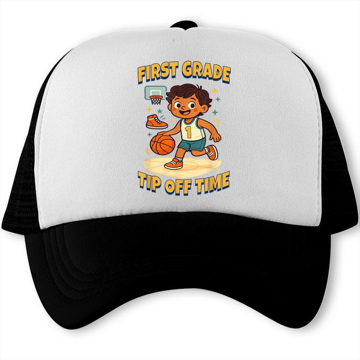 First Grade Basketball Back To School Slam Dunk Style Trucker Cap
