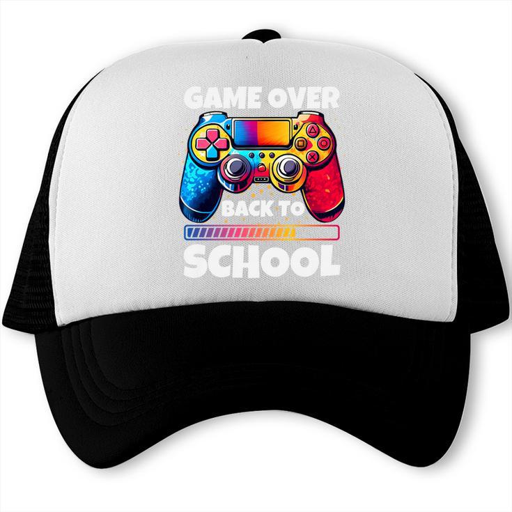 Game Over Back To School Gaming Controller Kids Gamer Premium Tri-Blend Trucker Cap Game Over Back To School Gaming Controller Kids Gamer Premium Tri-Blend Trucker Cap