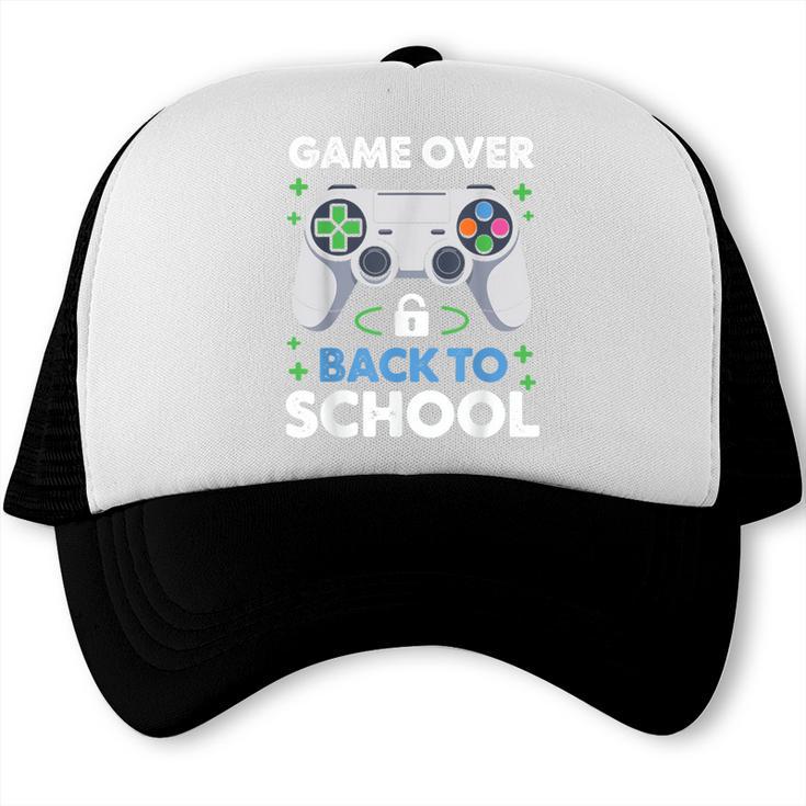 Game Over Back To School Kids First Day School Trucker Cap