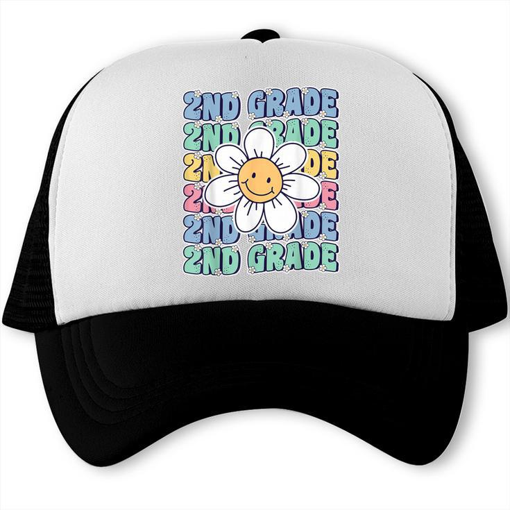 Groovy 2nd Grade Back To School First Day Of Second Grade Trucker Cap Groovy 2nd Grade Back To School First Day Of Second Grade Trucker Cap
