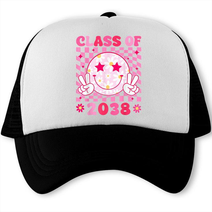 Groovy Class Of 2038 Grow With Me Smile Face Back To School Trucker Cap