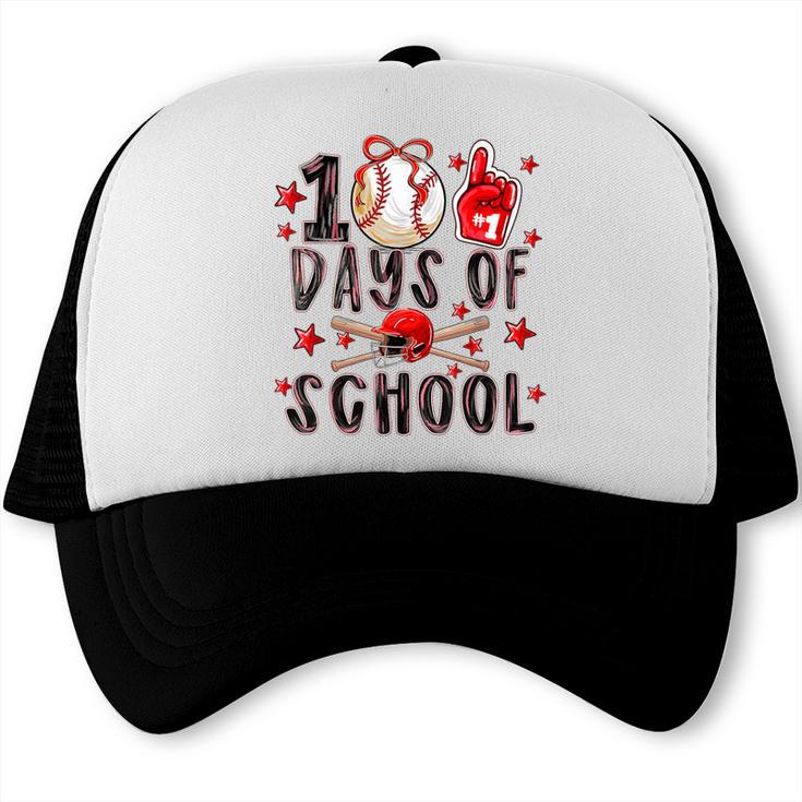 Happy 101 Days Of School Baseball Sports 100th Day Trucker Cap