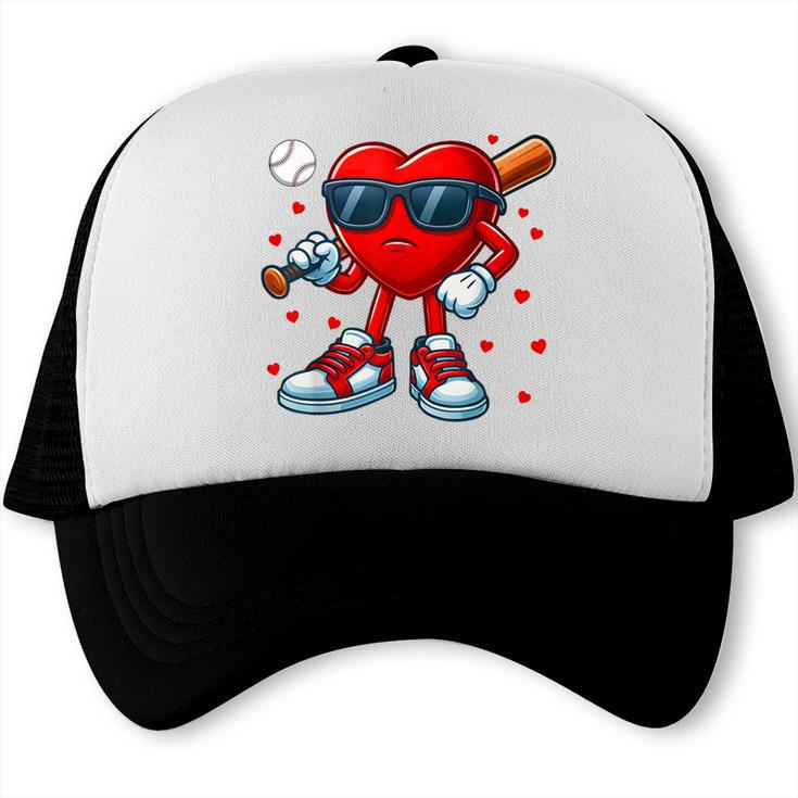 Heart Love Baseball Valentine Outfit Men Boy Trucker Cap