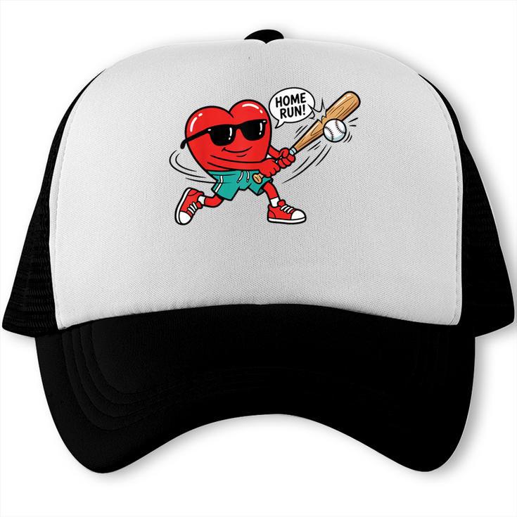 Heart Valentines Day Baseball Men Boys Kids Teens Trucker Cap