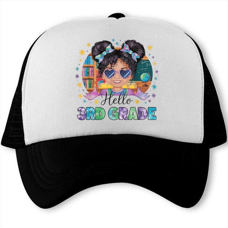 Hello 3rd Grade Girl Back To School Kids Boys Girls Trucker Cap Hello 3rd Grade Girl Back To School Kids Boys Girls Trucker Cap