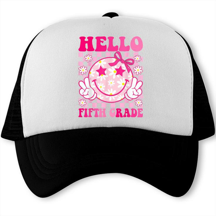 Hello Fifth Grade Coquette Bow Back To School 5th Grade Girl Trucker Cap