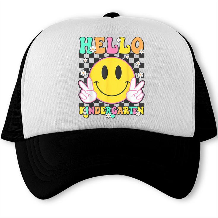 Hello Kindergarten Smile Face Back To School Girl Kid Trucker Cap Hello Kindergarten Smile Face Back To School Girl Kid Trucker Cap