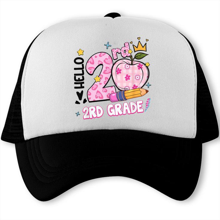 Hello Second 2nd Grade Leopard Tie Dye Girl Back To School Trucker Cap Hello Second 2nd Grade Leopard Tie Dye Girl Back To School Trucker Cap