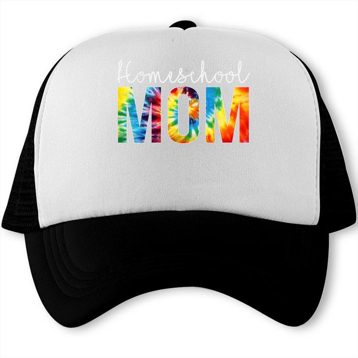 Homeschool Mom Tie Dye Back To School Day For Women For Work Trucker Cap