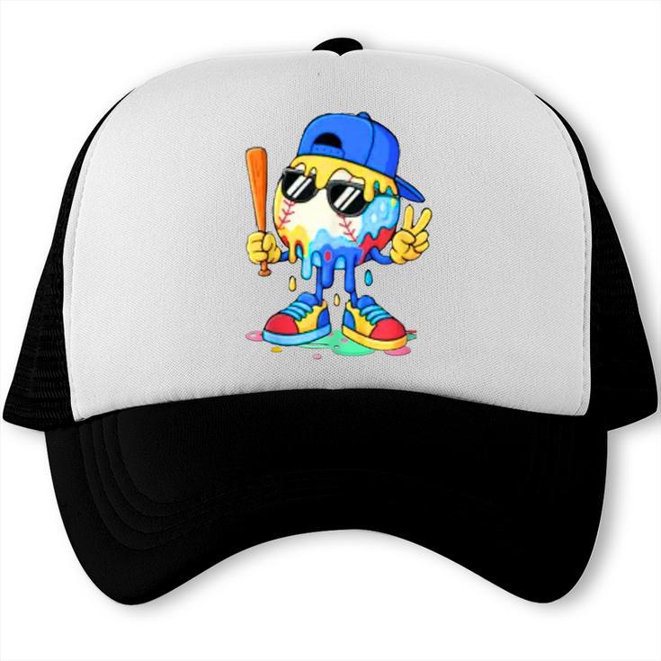 Ice Cream Baseball Drip Spots Sprinkle For Boys Youth Kids Trucker Cap