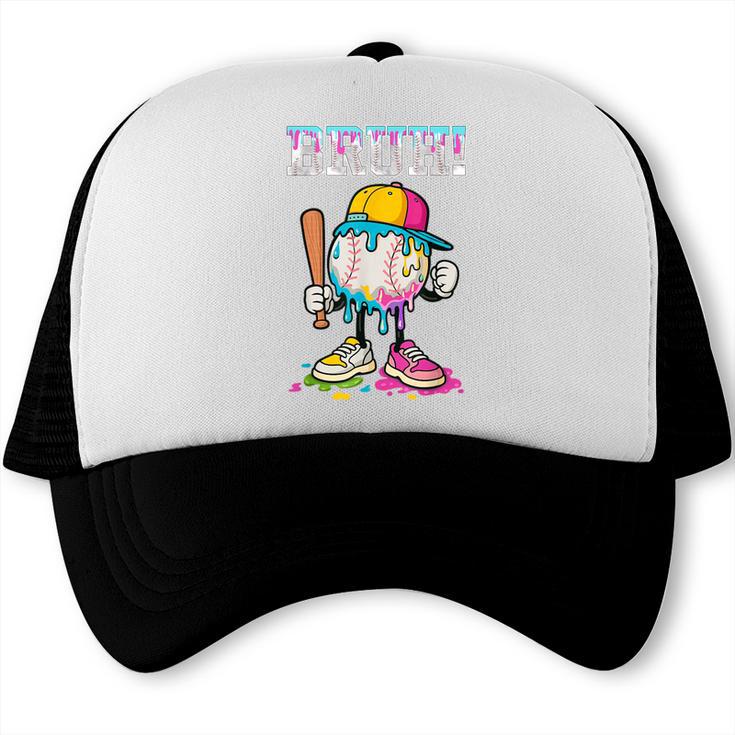 Ice Cream Drip Baseball Bruh Baseball Drip Boy Youth Trucker Cap