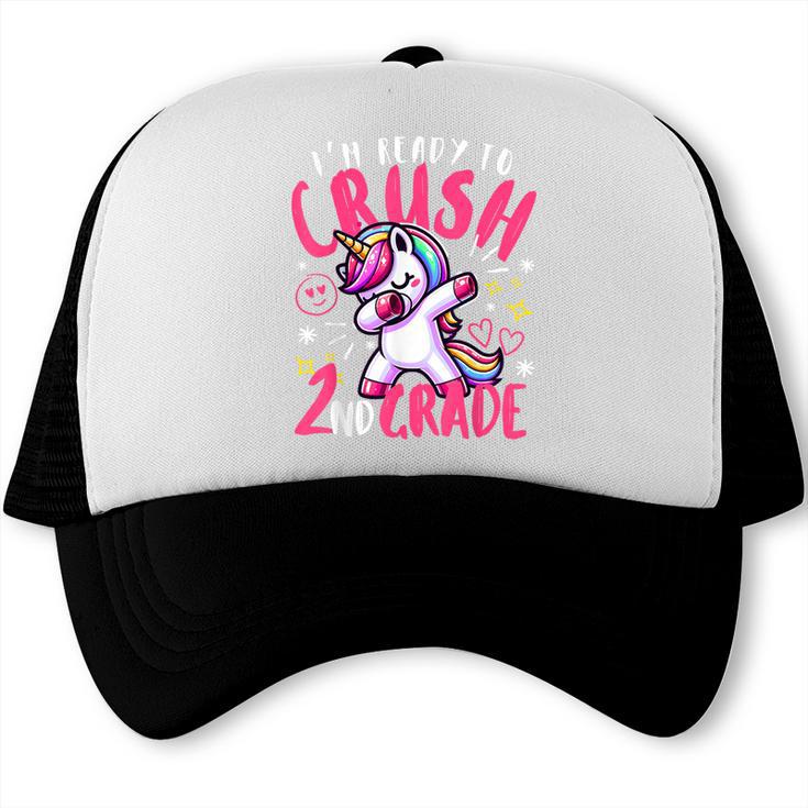 I'm Ready To Crush 2nd Grade Dabbing Unicorn Back To School Trucker Cap