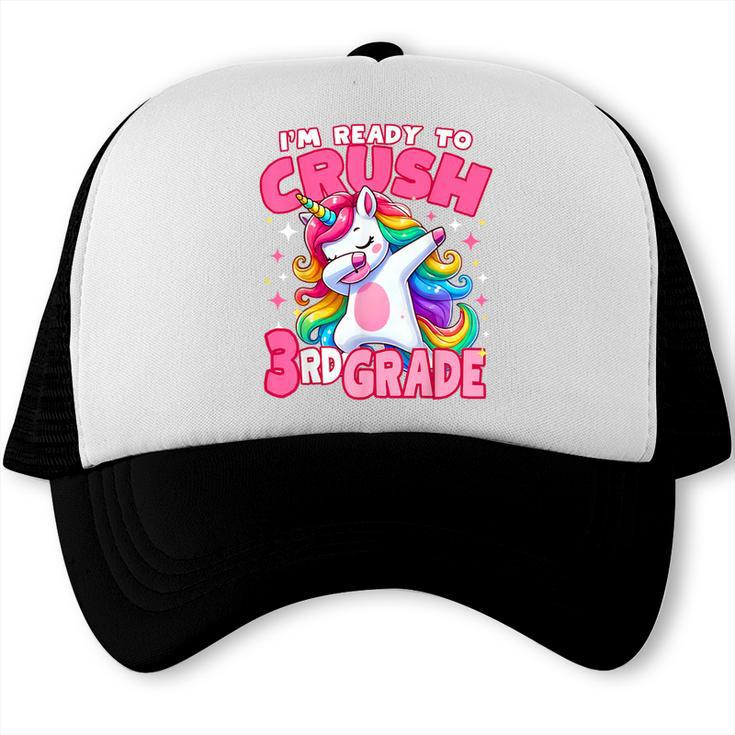 I'm Ready To Crush 3rd Grade Dabbing Unicorn Back To School Trucker Cap