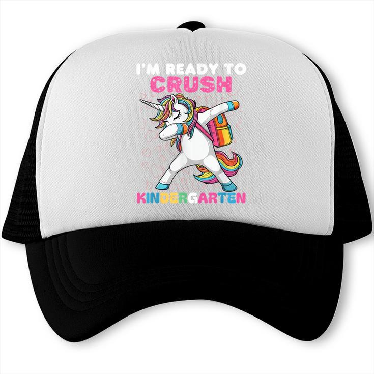 I'm Ready To Crush Kindergarten Unicorn Back To School Trucker Cap