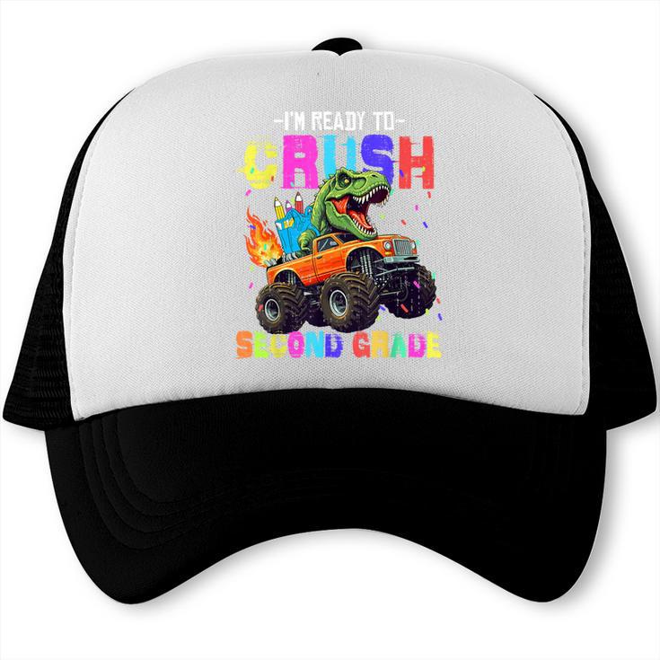 I'm Ready To Crush Second Grade Dinosaur Dino Back To School Trucker Cap