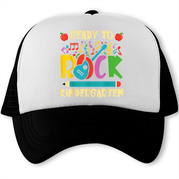 I'm Ready To Rock Kindergarten Guitar Back To School Boys Trucker Cap