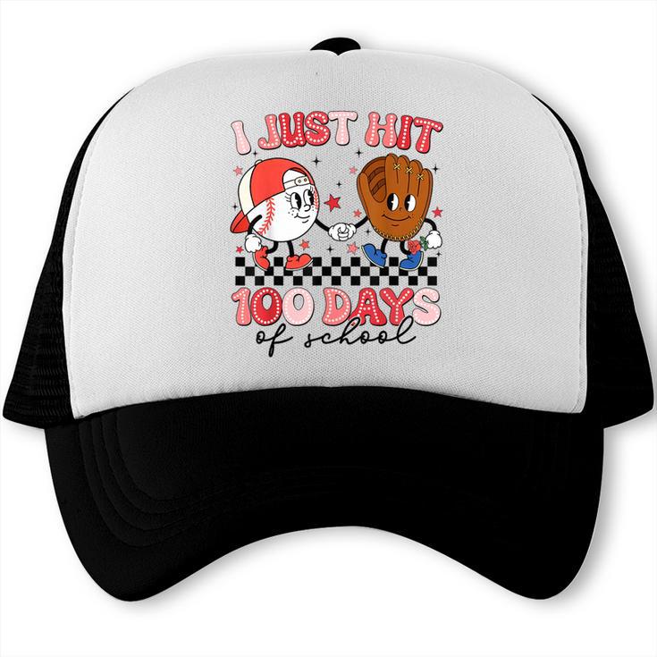I Just Hit 100 Days Of School Baseball Boy Girl Teacher Trucker Cap
