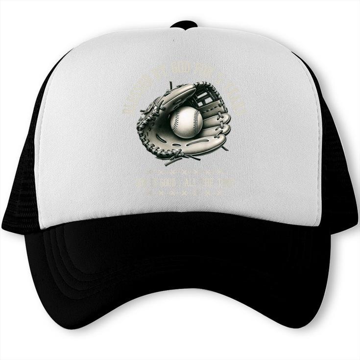 Kids Blessed By God For 5 Years Old Baseball 5th Birthday Trucker Cap