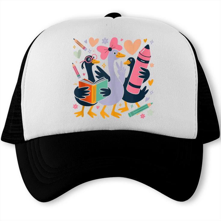 Kindergarten 1st Grade Goose Back To School Girls Trucker Cap