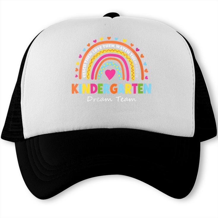 Kindergarten Dream Team Rainbow Welcome Back To School Trucker Cap