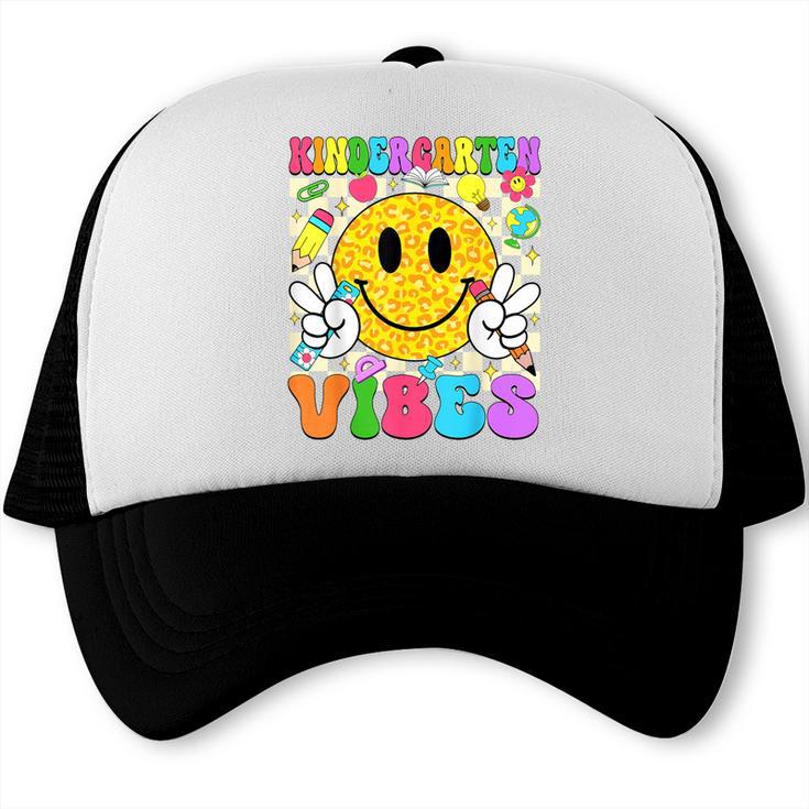 Kindergarten Vibes Smile Face Back To School Kinder Girl Kid Trucker Cap