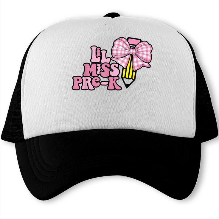 LiL Miss Pre-K Back To School Girls Coquette Bow First Day Trucker Cap