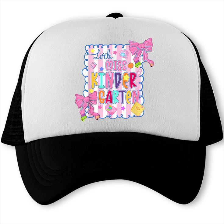 Little Miss Kindergarten Kids Girls Coquette Back To School Trucker Cap Little Miss Kindergarten Kids Girls Coquette Back To School Trucker Cap