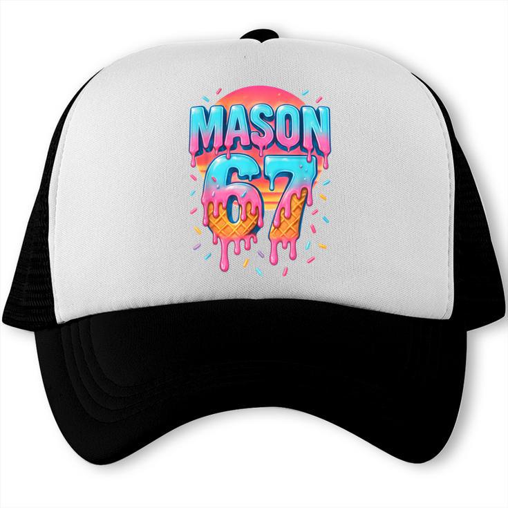 Mason 67 Costume Ice Cream Baseball Drip 6 7 Meme Six Seven Trucker Cap