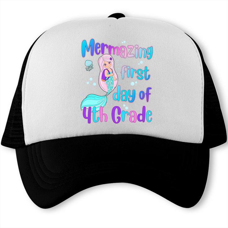 Mermazing First Day Of Fourth Grade Back To School Mermaid Premium Tri-Blend Trucker Cap Mermazing First Day Of Fourth Grade Back To School Mermaid Premium Tri-Blend Trucker Cap