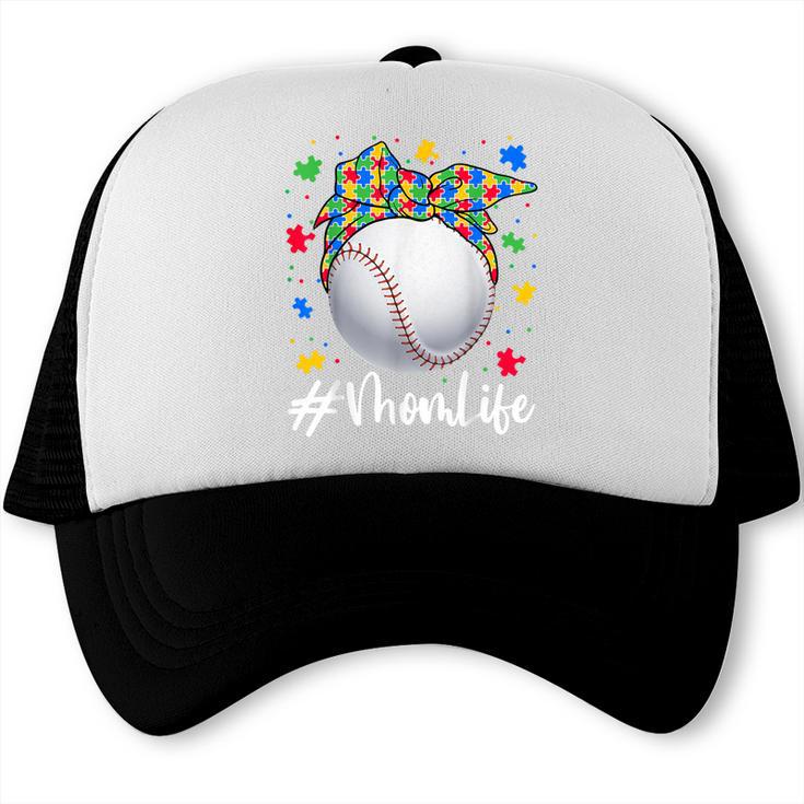 Messy Ball Puzzle Baseball Mom Life Autism Awareness Month Trucker Cap