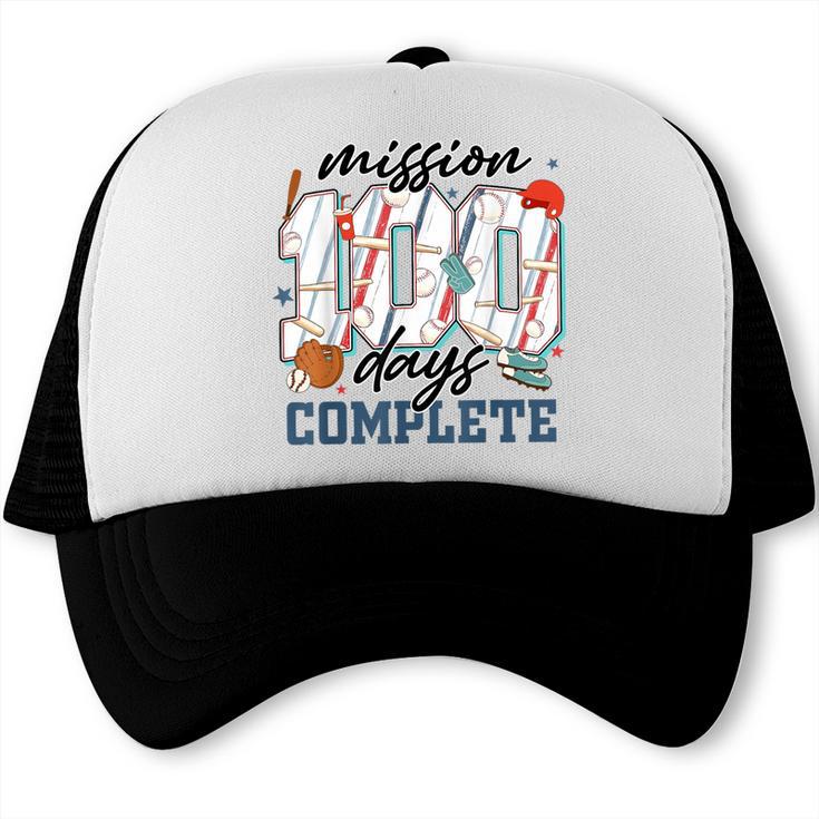Mission 100 Days Complete Baseball 100th Day Of School Boys Trucker Cap